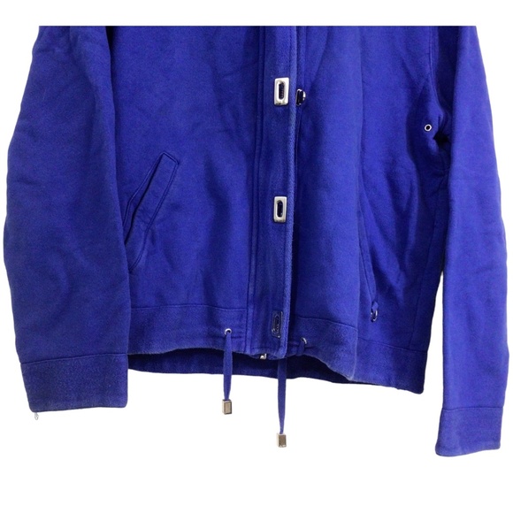 Ralph Lauren Jeans Company Women's Blue Full-Zip Hoodie With Turn Buttons M - Picture 7 of 10
